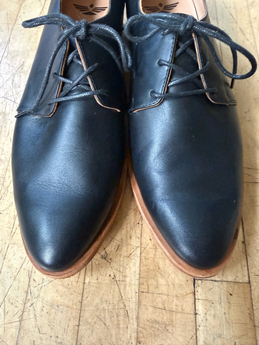 FORTRESS OF INCA Emmy Oxfords Black Leather Lace Up Leather Sole Classic 39 - Picture 5 of 11